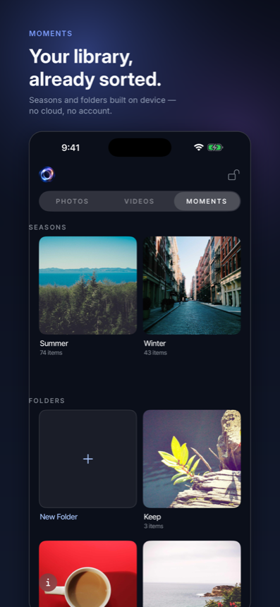 Moments, grouping the library automatically by season